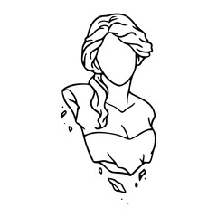 ancient Greek goddess statue line art
