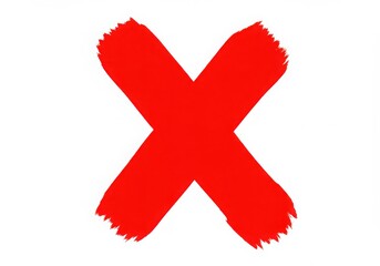 Bold red letter x mark isolated on white background