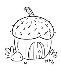 vector illustration of acorn house