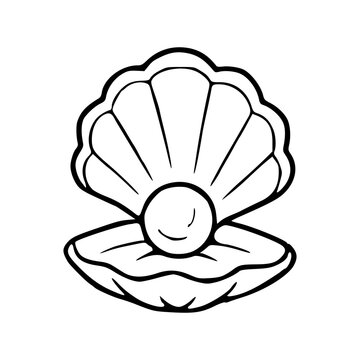 open oyster shell with pearl vector