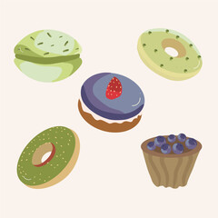 Hand Drawn Bakery Bread and Pastry Vector Set Collection