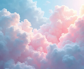 fluffy clouds soft pastel colors © Afroza