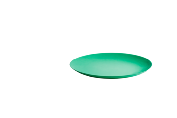 a green plate on a white background