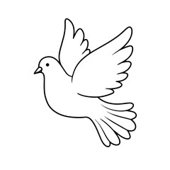 Obraz premium Flying dove in simple line art style representing peace 