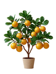 Lifelike Artificial Orange Tree with Vibrant Oranges in a Pot