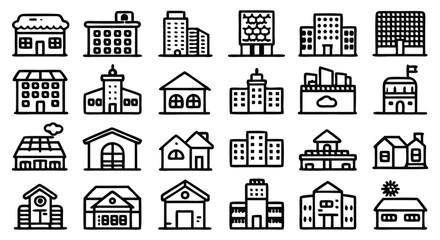 Various architectural structures and residential buildings architecture house