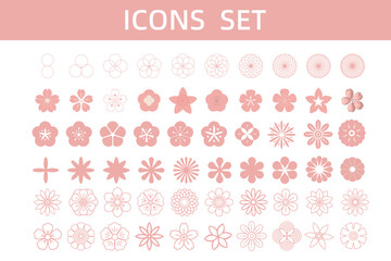Floral Icons Set with Minimal and Decorative Style