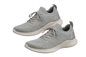Comfortable lightweight gray sneakers for men with breathable knit fabric and cushioned sole design
