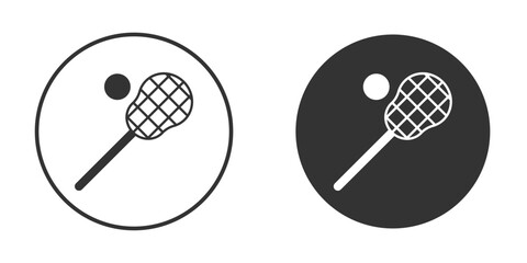 Lacrosse stick ball icon for website design, logo for web and apps.