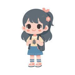 cute little girl character illustration design
