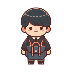 cute little boy character illustration design