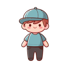 cute little boy character illustration design