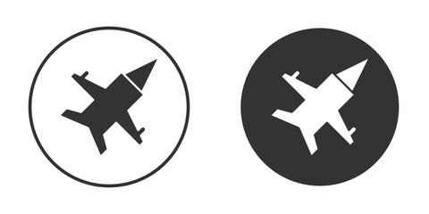 Fighter jet icon for website design, logo for web and apps.