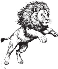 Obraz premium African Savannah Monarch - Detailed Wildlife Engraving