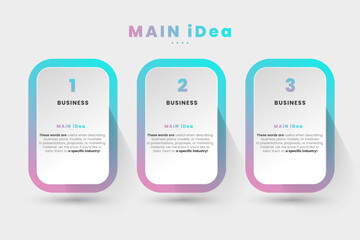 Set of three Infographic diagram charts vector template for business. and finance in 3 options, presentation with elements vector illustration design