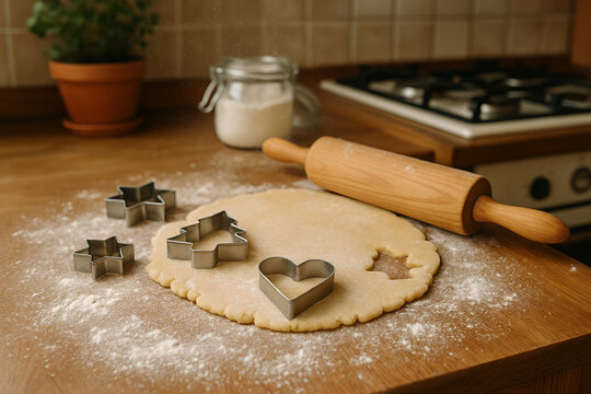 baking christmas cookies