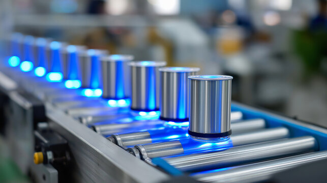 Prism-lit conveyor with cylindrical cell modules in aluminum housings