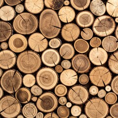 Wood log circles pattern