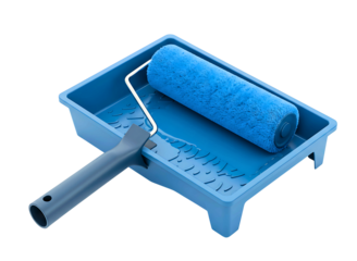 paint roller and tray isolated on transparent background