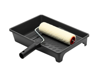 paint roller and tray isolated on transparent background