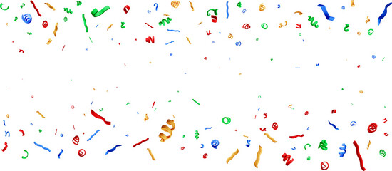 Colorful 3D Confetti Display in Motion