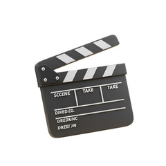 3D Illustration Of A Clapperboard Isolated On A Transparent Black Background