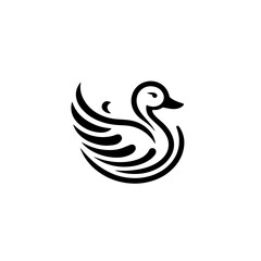 Obraz premium Stylized tribal duck isolated on a plain white background