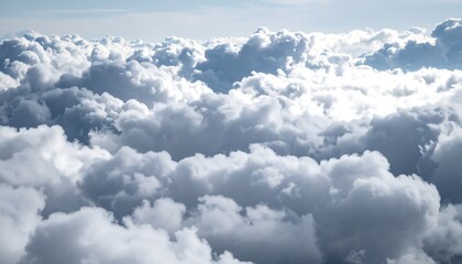 A vast expanse of fluffy white clouds