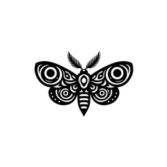 Obraz premium Ornate moth illustration isolated on white background