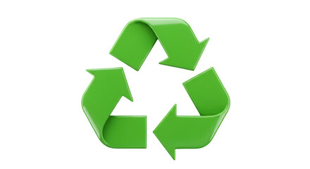 Obraz premium 3D Illustration of Green Recycle Symbol with Transparent Background