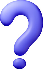 3D Blue Question Mark Illustration on White Background