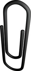 3D Black Paperclip with Realistic Shadows