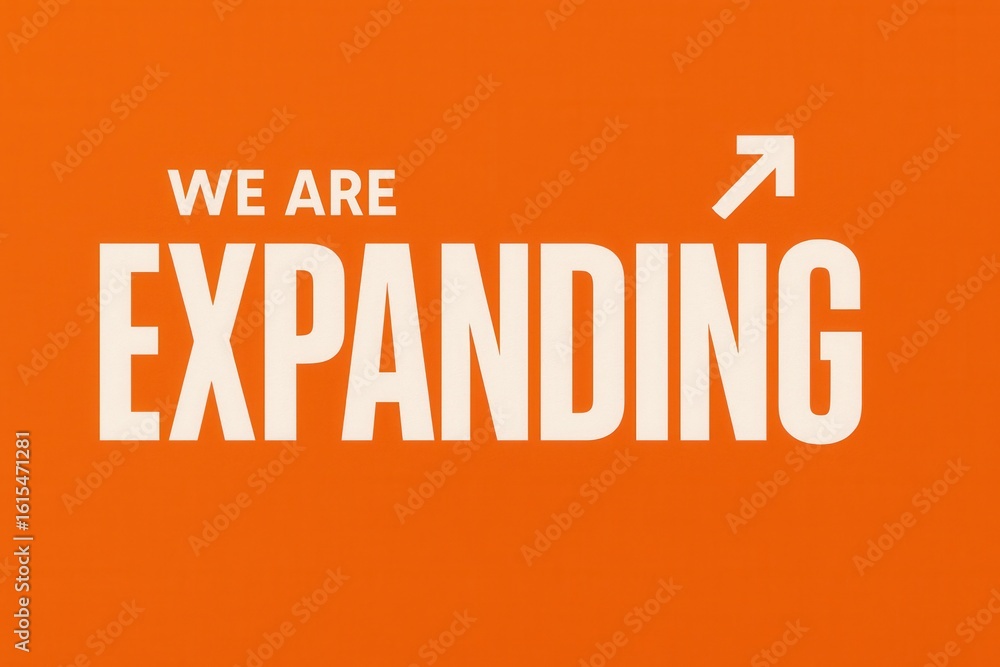 Poster bold white typography on an orange background with the phrase 