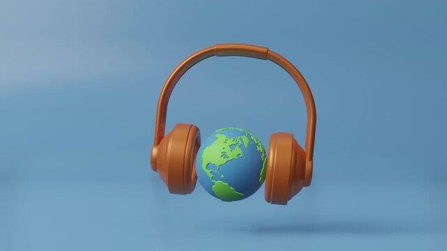 International Podcast Day, held on 30 September. Social media post template on background with microphone for music day design. Perfect for podcasting and recording sessions. 4K 3d animation
