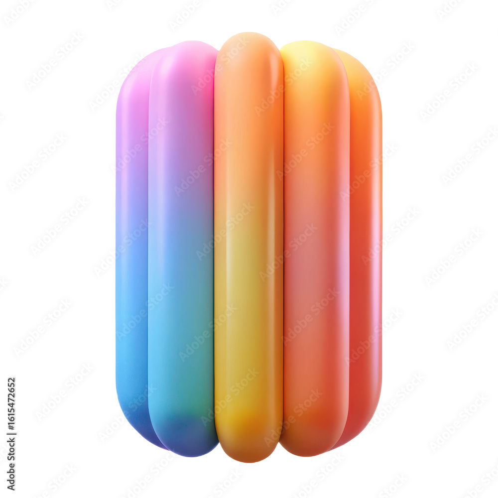 Poster Abstract colorful gradient cylinders background design for graphic design and web design projects use cases