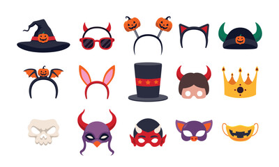 Halloween headbands graphic vector illustration set