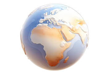 Fototapeta premium 3D stylized Earth globe, soft colors
