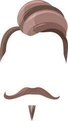a vector illustration of a silver purple hairstyle and short beard for mens