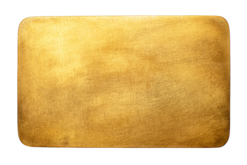 a gold plate with a white background