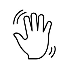 Fototapeta premium Outlined figure running with arms raised in motion icon 