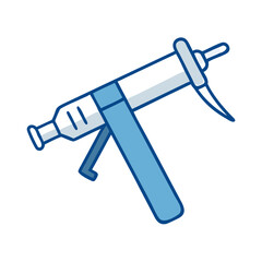 Obraz premium Caulking gun illustration in blue color on a transparent background 