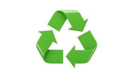 Obraz premium 3D Rendered Green Recycling Symbol Illustration on Transparent Background