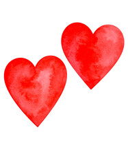 Fototapeta premium Illustration de deux coeurs rouges