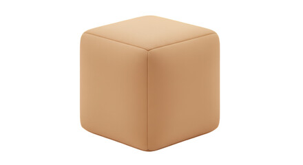 Obraz premium 3D Rendered Isolated Beige Cube Shape on Transparent Background