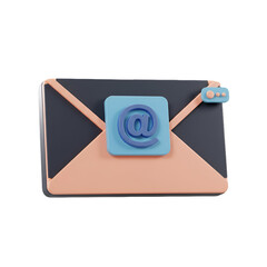 3D Illustration Of Email Envelope With Blue At Symbol Isolated
