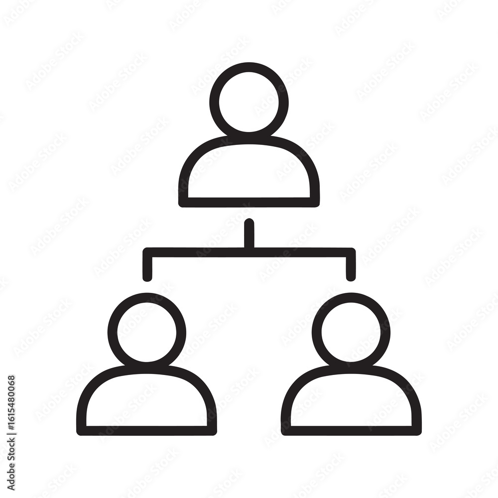 Poster organizational chart icon representing business team structure corporate hierarchy management system