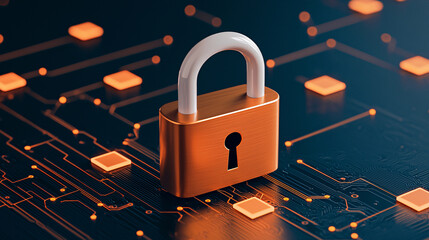 Digital Lock Concept in Technology Environment Illustration