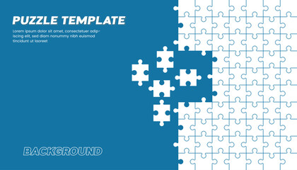 Abstract conceptual background with incomplete jigsaw puzzle. Vector illustration.