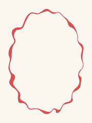 Vintage hand drawn coquette frames. Cute pink red minimalist line art borders. Trendy vintage whimsical borders for wedding invitations, birthday card, prints. Vector modern illustration. 