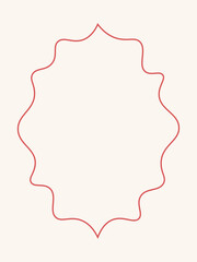 Vintage hand drawn coquette frames. Cute pink red minimalist line art borders. Trendy vintage whimsical borders for wedding invitations, birthday card, prints. Vector modern illustration. 